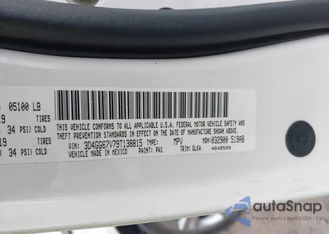 2009 Dodge Journey R/T from USA, damaged, VIN 3D4GG67V79T138815